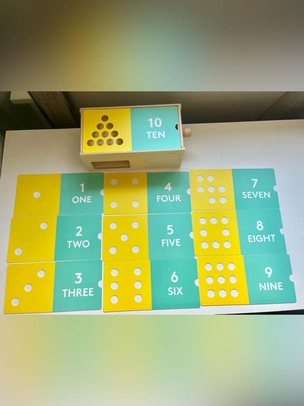 Lovevery Wooden Counting Box Montessori Peg Board- No Pegs!